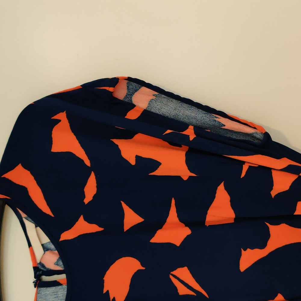 H&M 'Gorman style' royal blue & orange abstract dress. Approx size AU12 - Picture 2 of 5